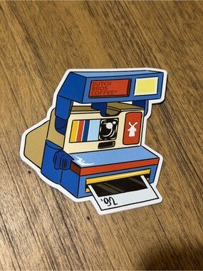Dutch Bros Blue and Red Polaroid-Style Camera Sticker